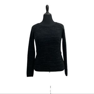 Black and Charcoal Marled Knit Sweater